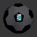 Metallic Soccer Ball Shaped Object With Control Panel Colored Buttons And Digits 3d model