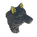 Modern Animal Head Wall Decor with Black White Sculptures and Yellow Ears