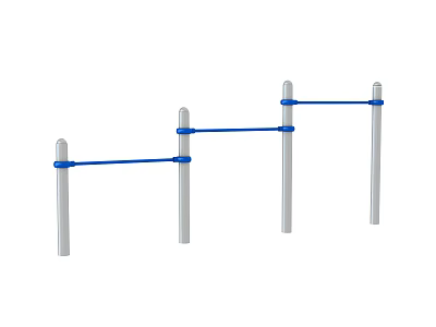 Outdoor fitness equipment pipe clamp triple leg press 3d model