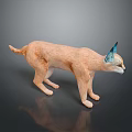 Decorative Animal Sculpture Brown Body With Blue Ears Glossy Surface And Reflection