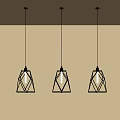 Minimalist Cream Wind Chandelier Dining Lamp 3d model