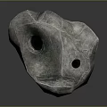 Natural Textured Wood And Stone Decorative Sculpture With Irregular Shape And Holes