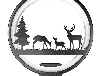 Wall lamp forest deer LED decoration 3d model