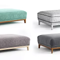Modern Velvet Upholstered Ottoman Stools With Various Colors And Wooden Metal Legs