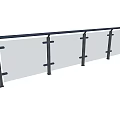 Modern Glass Panel Railing With Stainless Steel Frame And Tempered Glass Design