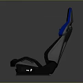 Modern Sporty Airplane Seat With Black Blue Red Accents And Ergonomic Design Structure