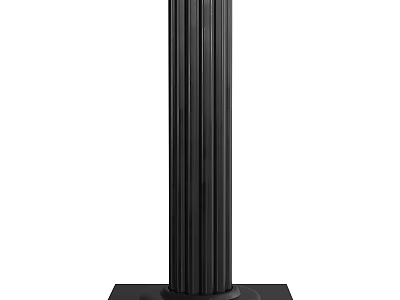 Elegant Black Roman Column With Fluted Details And Square Base 3d model