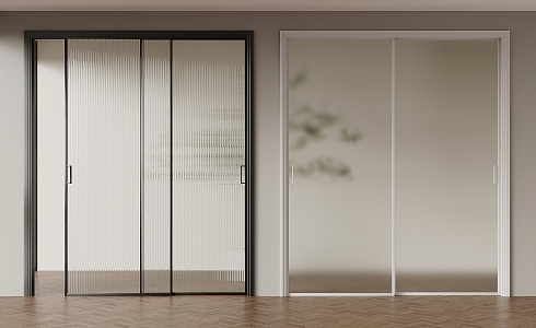 Modern sliding door Changhong glass oil sand glass 3d model