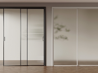 Modern sliding door Changhong glass oil sand glass 3d model