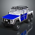 Industrial Heavy Duty Off Road Vehicle With Blue White Body Six Wheel And Roof Rack