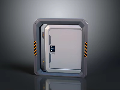 Sturdy Metal Security Door With Digital Lock And Anti Pry Frame In Silver Finish 3d model
