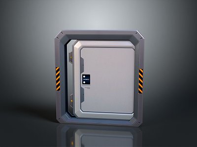 Sci-Fi Door Steel Door Sci-Fi Door Entrance Door 3d model