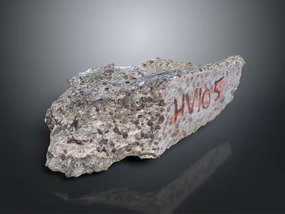 Natural Stone Sample Featuring HV65 Marking And Rough Surface Texture For Construction Use 3d model