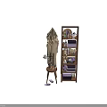 Modern Bathroom Accessories With Wooden Shelves Stacked Towels Decorative Plants And Stylish Storage