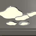 Modern Cloud Shaped And Round LED Ceiling Lights For Kids Bedroom Decorative Lighting 3d model