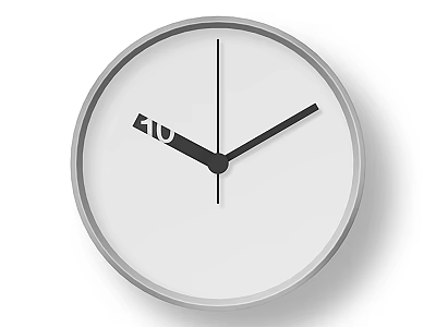 Minimalist Circular Wall Clock With White Dial Black Hands And Modern Design 3d model