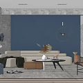 Modern Kaws Sofa Coffee Table Combo 3d model