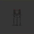 Strength Training Cable Machine Featuring Black Frame Red Handles And Weight Stack
