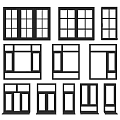 Modern casement window combination 3d model