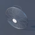 Transparent Air Conditioner Fan Featuring Metal Mesh Cover Round Design White Center