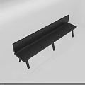 Stylish Black Outdoor Sofa With Long Design Sleek Backrest And Sturdy Legs For Garden Use