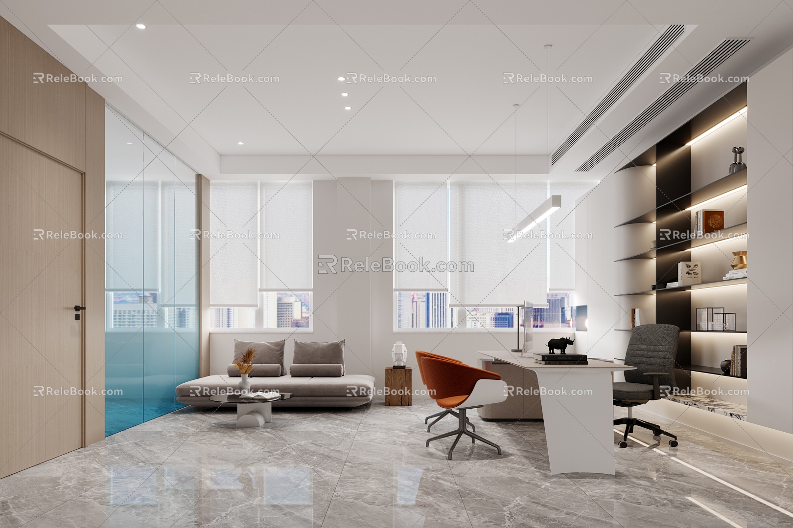 Modern Office Simple Public Office Meeting Room 3d model