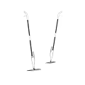 Two Modern Household Cleaning Mops With Long Handles And Detachable Heads