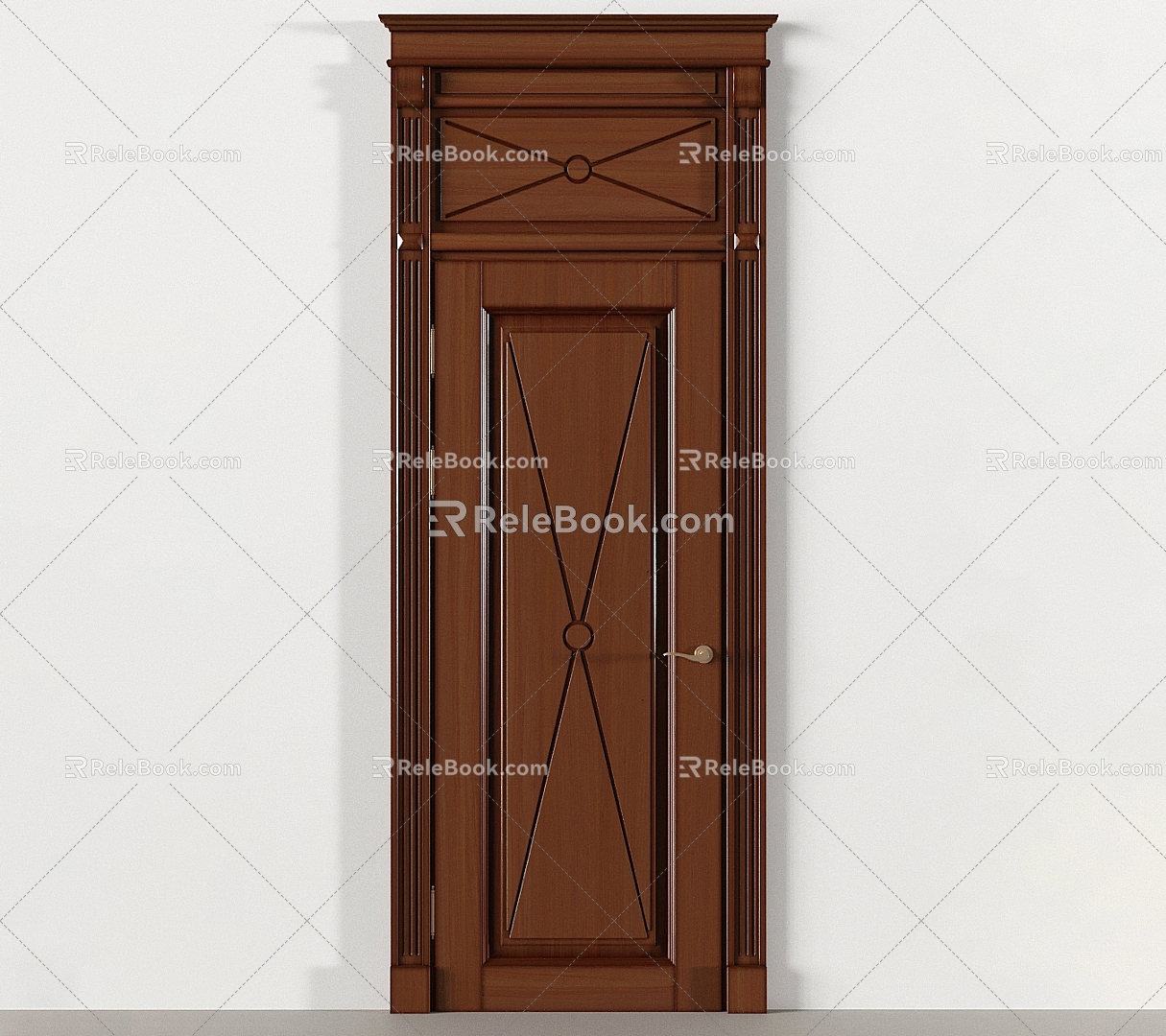 American Single Door Wooden Door 3d model