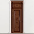 American Single Door Wooden Door 3d model