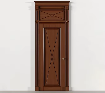 American Single Door Wooden Door 3d model