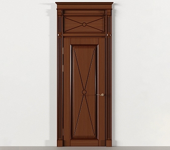 American Single Door Wooden Door 3d model