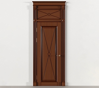 American Single Door Wooden Door 3d model