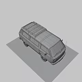 Vintage Orange Van Design With Roof Rack And Retro Window Decals