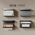 Modern Bathroom Accessories Wall Mounted Tissue Boxes With Various Styles And Colors 3d model