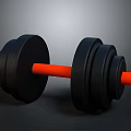 Black Dumbbell With Orange Handle For Home Fitness And Daily Use