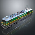 Indian Railways Green And Yellow Electric Locomotive Train With Pantograph Number 30235