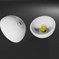 Medical Device Components Featuring Two White Hemispherical Covers For Healthcare Use 3d model