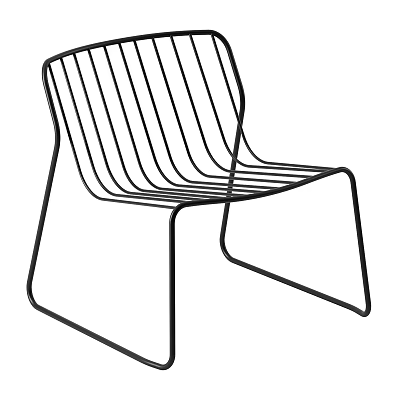 Modern Minimalist Leisure Chair With Metal Frame And Sleek Linear Design 3d model