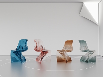 Modern Creative Acrylic Chair 3d model