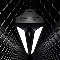 Black Commercial Electric Pendant Light With White Light And Black Grid Background