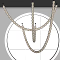 White Beaded Chandelier Design For Modern Interior Lighting Decor 3d model
