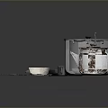 Essential Household Kitchen Items With Pots Frying Pan Knife Cutting Board And Utensils