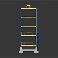 Space Saving Multi Tier Storage Shelving Unit With Colorful Frame And Sturdy Shelf Structure