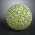 Green Woven Tile Sphere With Moss Covered Surface And Intricate Pattern 3d model