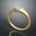 Stylish Elegant Gold Ring With Heart Shaped Gemstone And Simple Design