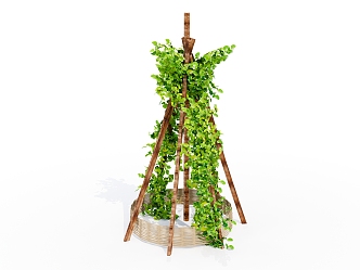 Modern vine climbing plant stand 3d model