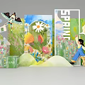 Spring Paper Art Scene With Girl Dog Kite And Flowers Story Update
