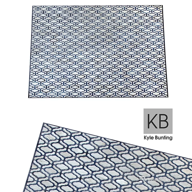 Modern Square Rug With Intricate Geometric Quatrefoil Pattern And Kyle Bunting Design 3d model 