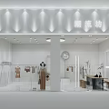 Trendy Clothing Store With Modern White Glass Window And Hanging Fashion Apparel