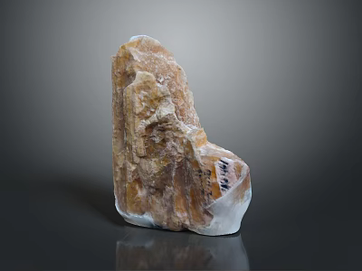 Raw Natural Stone Featuring Wood Like Texture And Brown Beige Natural Patterns 3d model
